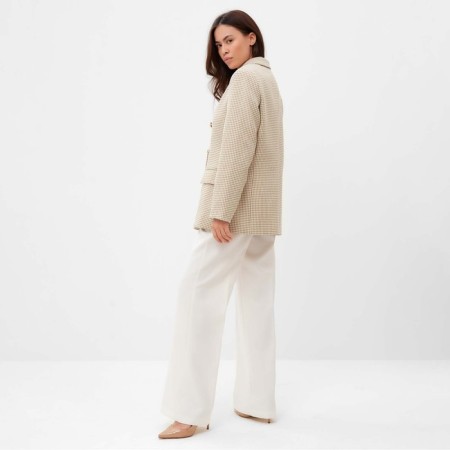 Jacket female double -breasted mist p. 42, beige/white-5