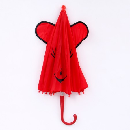 Mechanical children's umbrella "animals", r = 25cm, with ears, color mix-13