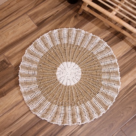 Wicker rug round 80 cm-1