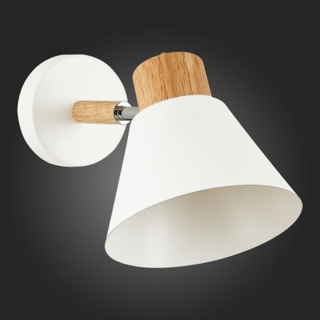 Wall lamp EVOLUCE. Sle103701-01. BUVE. 1x60 watts, E27, 16x18 cm, color light wood, white-5