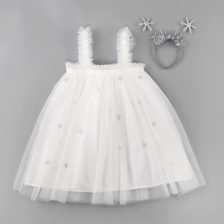 Carnival set "Bright Snowflake", dress, rim, height 104-110 cm-4