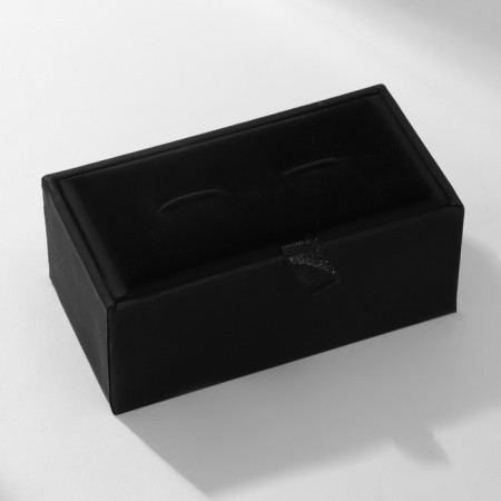 Leather case for cufflinks "Classic", black color-1