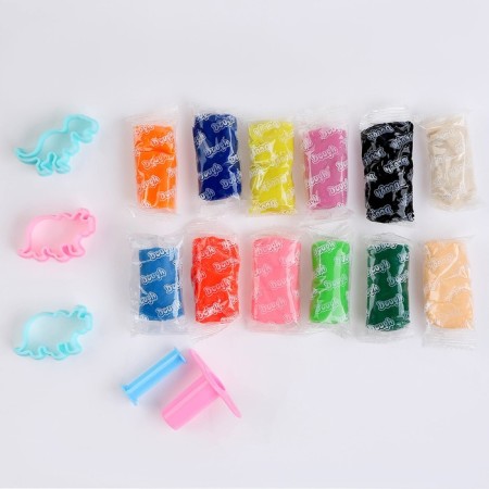Dragon modeling dough 12 colors of 12.5 g, 3 shapes, color mix-2