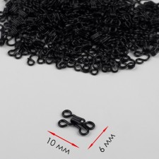 Sewing hook No. 0, 10 × 6 mm, 100 pcs, black color