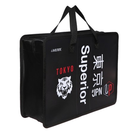 Folder with A4 handles, 335 x 260 x 100 mm, plastic, pens-textiles, Devente Superior, black-1