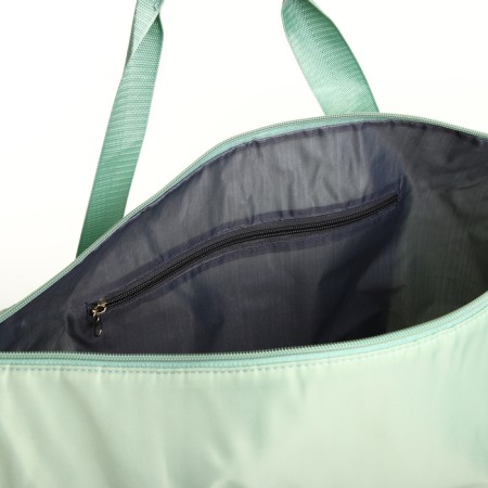 Sports bag with lightning, with an increase, external pocket, green color-3
