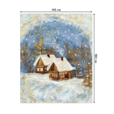 The tablecloth “Winter evening”, rectangular, Saten, size 145x180 cm-1