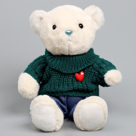 Soft toy "Little Friend", Bear in a green sweater-2