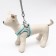 A set with a soft harness, size XXS, leash 150 x 1.5 cm, OG 28-30 cm, Osh 24-26 cm, turquoise