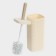 Set for the bathroom 7 objects: basket 4 pcs, basket for linen, bucket for garbage, ruff, beige color