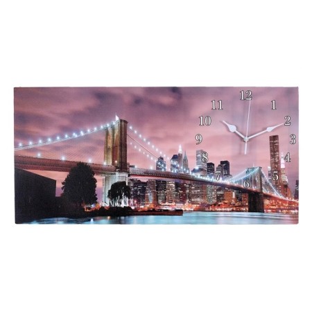 Carty clock is wall-mounted, on canvas, interior, silent "Brooklyn bridge", 40 x 76 cm