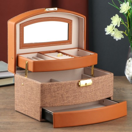 Casket to the leatherette for decorations chest "Chocolate" Combined 13x15x21.5 cm-1