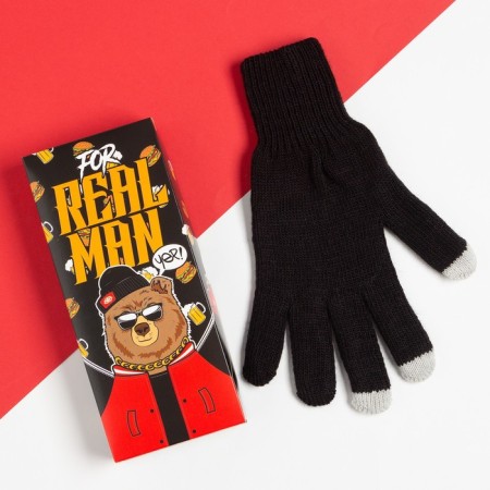 Male gloves in the gift box "Real Man" R.22