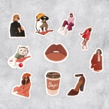 A set of paper stickers 