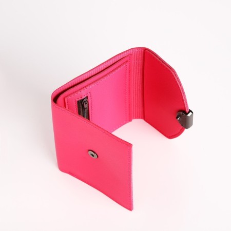 Women's wallet on the button, pink color-3