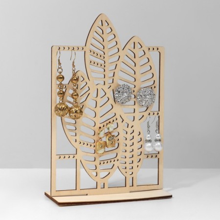 Monster jewelry stand, 13.5 × 5.5 × 20 cm, plywood, beige color-1