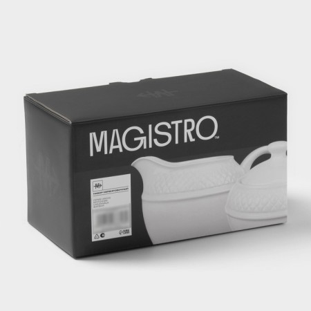 Serving set Magistro Argos, 2 items: milkman 300 ml, sugar tower 300 ml, white color-6