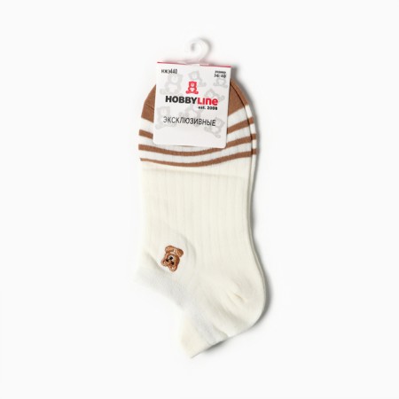 Women's socks "bears", milk color, size 36-40-2