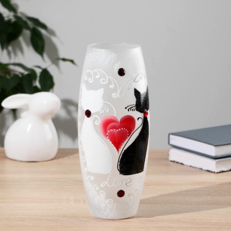Vase Glass "Cat" 2, D-7.5cm 10x26 cm, V = 1.7l