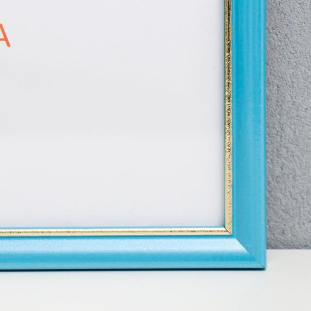 Photo frame plastic 25x35 cm, (plastic screen), blue with gold-1