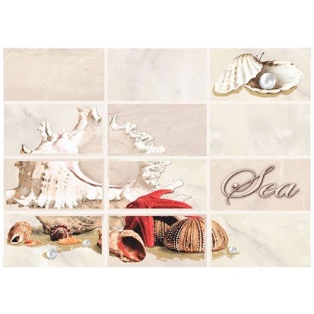 Ceramic insert Latte LT2M305 Sea 1, light-beige, 250x350 mm