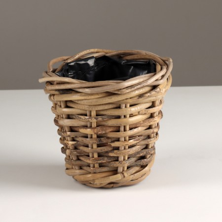 Kashpo wicker, d14xh13cm, gray, rattan