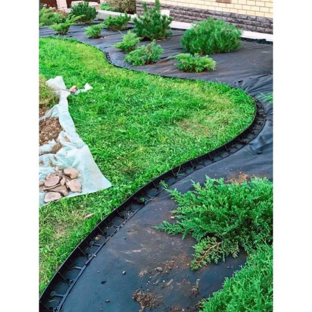 Garden plastic curb, h = 58 mm, 8 m, 32 pegs, "geoplastboard"-8