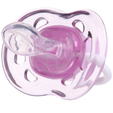 Nipple - orthodontic dummy, silicone, +6 months, with a cap, purple color-7