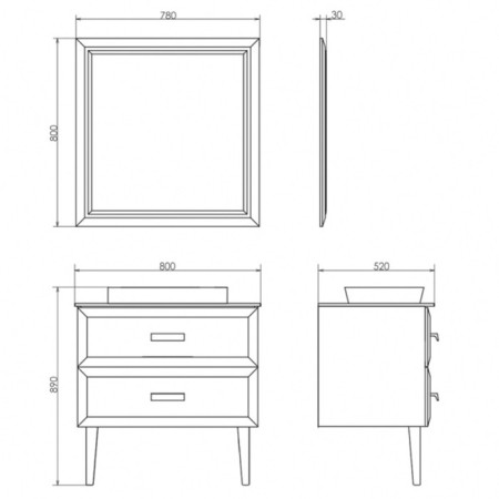 Comforty mirror empire 80, white color-1