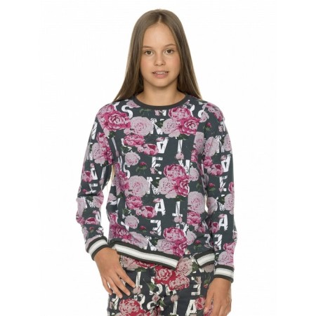 Sweatshirt for girls, height 116 cm, gray color