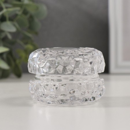 Casket glass "ice" transparent 7x7x5 cm