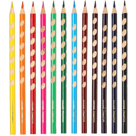 Colored pencils, 12 colors, trihedral, blue tractor-2