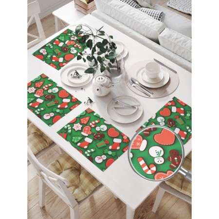 A set of napkins for setting the table "Gingerbreads", rectangular, size 32x46 cm, 4 pcs-1