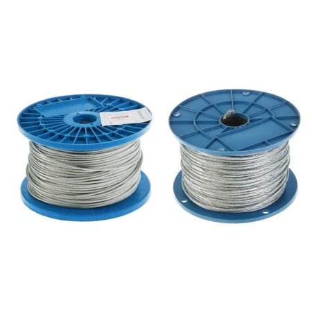 Stretching cable, DIN 3055, without braid, D = 3 mm, galvanized, 200 m in a coil