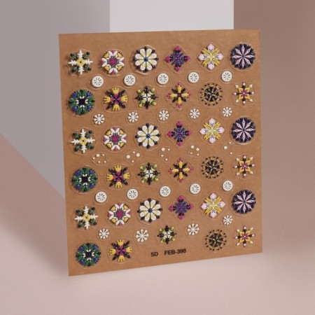 Nail stickers "Festive mood", voluminous, multi -colored-1
