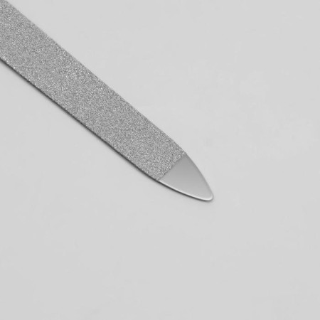 Metal file for nails, rubberized handle, 17 cm, silver/black color-2