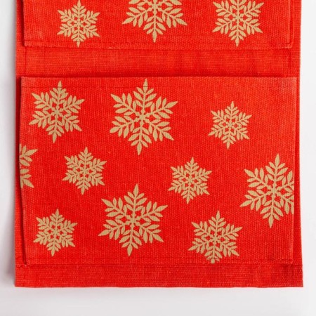 Textile pocket "snowflakes" 2 compartments, 20x41 cm-4