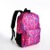 School backpack of textiles on lightning, 3 pockets, pink color