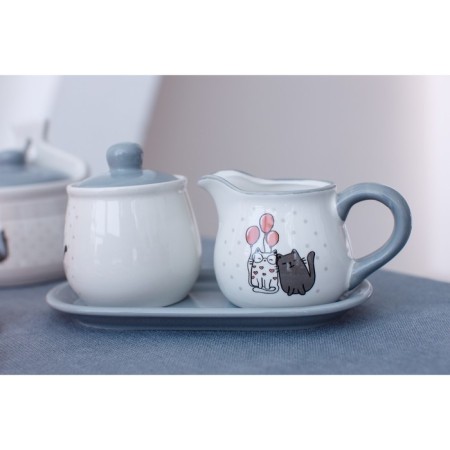 Set of Serving shares "Cozy cats", 2 items: milkman 270 ml, sugar tower 310 ml-13