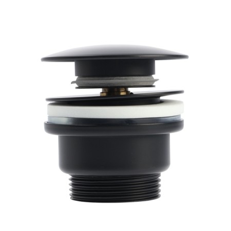 Bottom valve ACCOONA A482F, 1 1/4 ", button, black-2