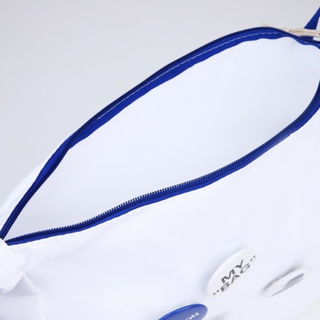 Youth bag with a zipper, white color-4