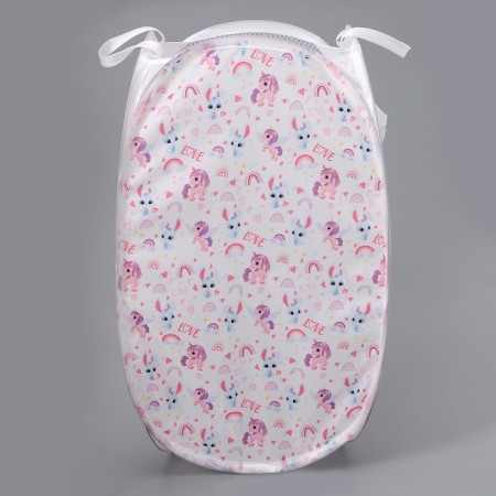 Basket for storing toys "Magic", 57 x 34 x 34 cm, white, pink-2