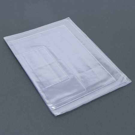 PVC liner (A5) for documents, 4 sets, transparent color