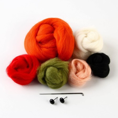 New Year's set to create a toy made of wool "New Year! Corgi in a hat "-2