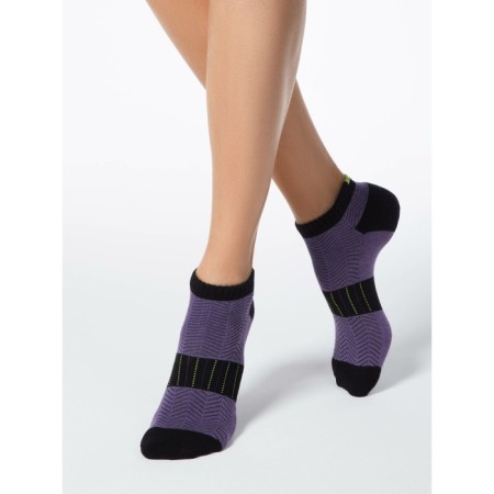 Noski short women's cotton Conte Elegant Active, size 25, purple color