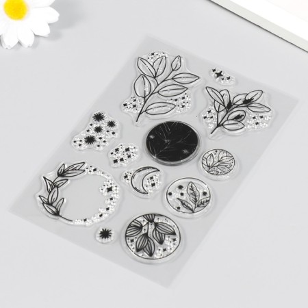 Stamp for creativity Silicon "Plants and Stars" 16x11 cm-1