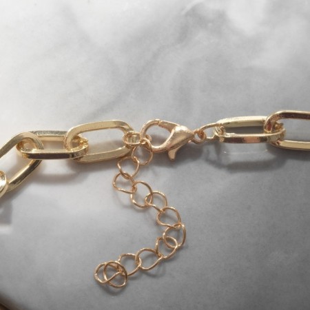 Choker "Summer" with flowers, colored in gold, 40 cm-1