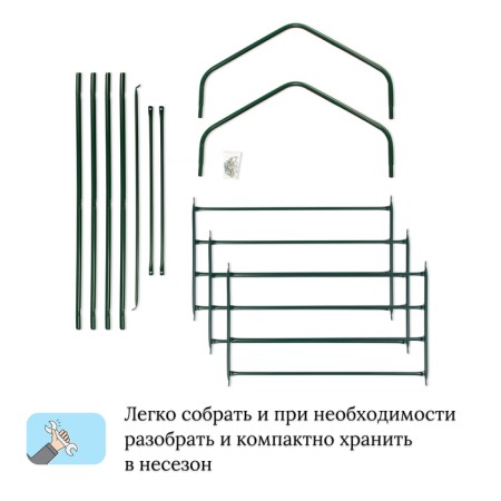 Rabbage for seedlings, 3 shelves, 110 × 65 × 40 cm, metal frame d = 16 mm, without a case-5