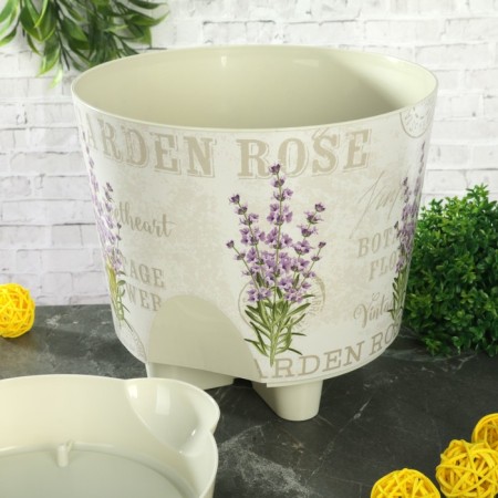 A pot for flowers with a basal watering “Nika deco. Lavender ", 2.7 l-2