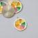 Decor for creativity metal, enamel "grapefruit" 2x2.2 cm